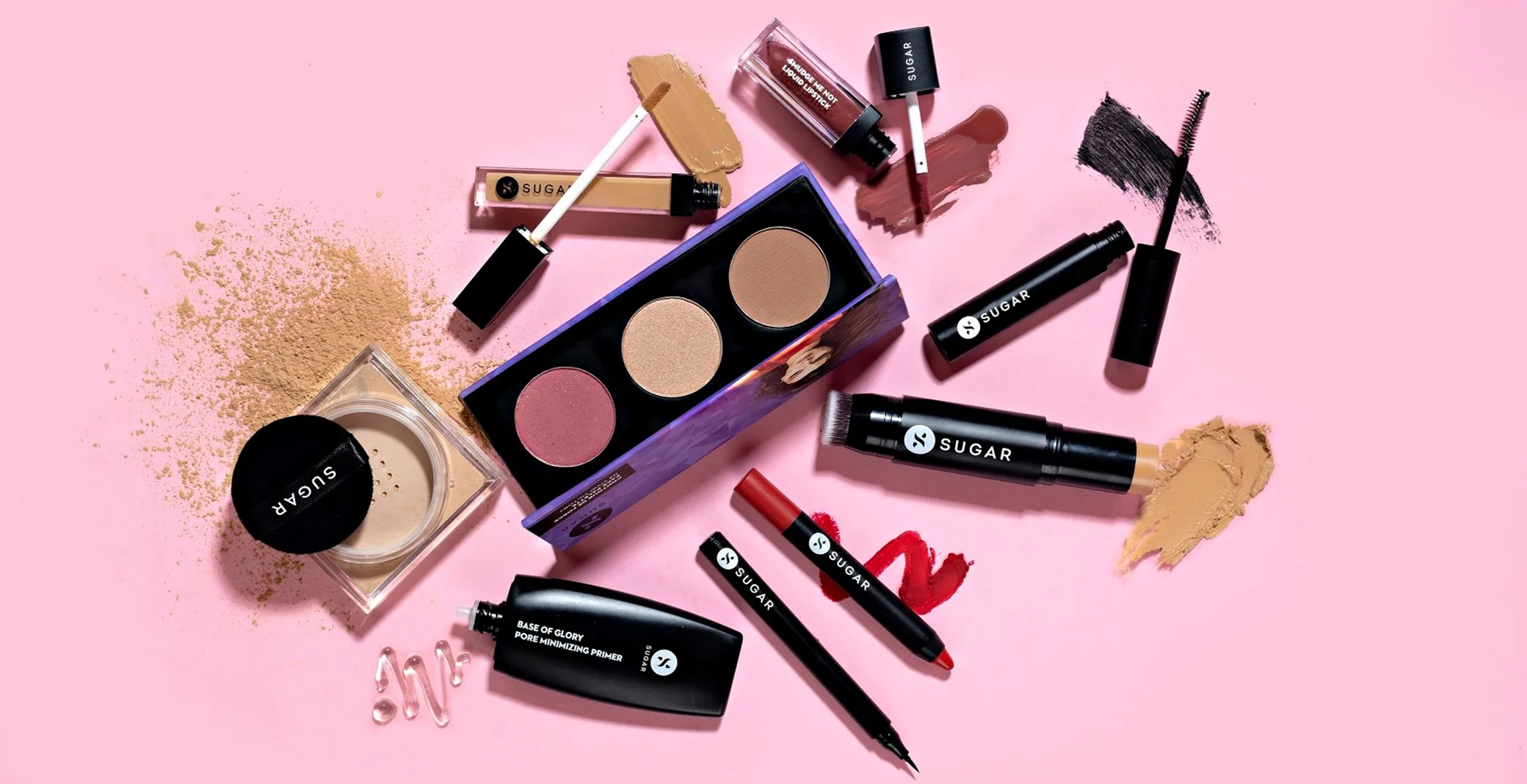 Cosmetics flat lay — placeholder mockup image